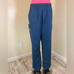 WonderWink Caribbean Blue Straight Leg Scrub Pants Size XL